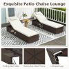 Outdoor PE RattanChaise Lounge with 6-level Backrest