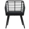 Patio Chairs with Cushions 2 pcs Poly Rattan Black