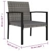 Patio Dining Chairs 2 pcs Poly Rattan Gray