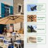 10 ft. Steel Cantilever Offset Outdoor Patio Umbrella with Crank Lift