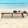 Folding Beach Lounge Chair with Pillow for Outdoor