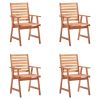 Patio Dining Chairs 4 pcs with Cushions Solid Acacia Wood