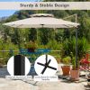 9.5 Feet Cantilever Patio Umbrella with 360¬∞ Rotation and Double Top