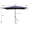 6 x 9ft Patio Umbrella Outdoor Waterproof Umbrella with Crank and Push Button Tilt without flap for Garden Backyard Pool Swimming Pool Market