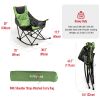 Sunnyfeel AC2026 Camping Rocking Chair for Adults, Luxury Padded Recliner, Oversized Folding Rocker, Outdoor Lawn Chair