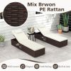 Outdoor PE RattanChaise Lounge with 6-level Backrest