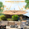 10 ft. Steel Cantilever Offset Outdoor Patio Umbrella with Crank Lift