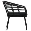 Patio Chairs with Cushions 2 pcs Poly Rattan Black