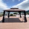 13x10 Outdoor Patio Gazebo Canopy Tent With Ventilated Double Roof And Mosquito net(Detachable Mesh Screen On All Sides),Suitable for Lawn, Garden, Ba