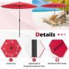 9 Feet Round Patio Umbrella with 18 Fiberglass Ribs