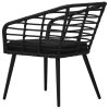 Patio Chairs with Cushions 2 pcs Poly Rattan Black