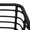 Patio Chairs with Cushions 2 pcs Poly Rattan Black