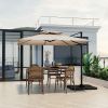 9.5 Feet Cantilever Patio Umbrella with 360¬∞ Rotation and Double Top