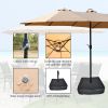 15x9ft Large Double-Sided Rectangular Outdoor Twin Patio Market Umbrella with light and base